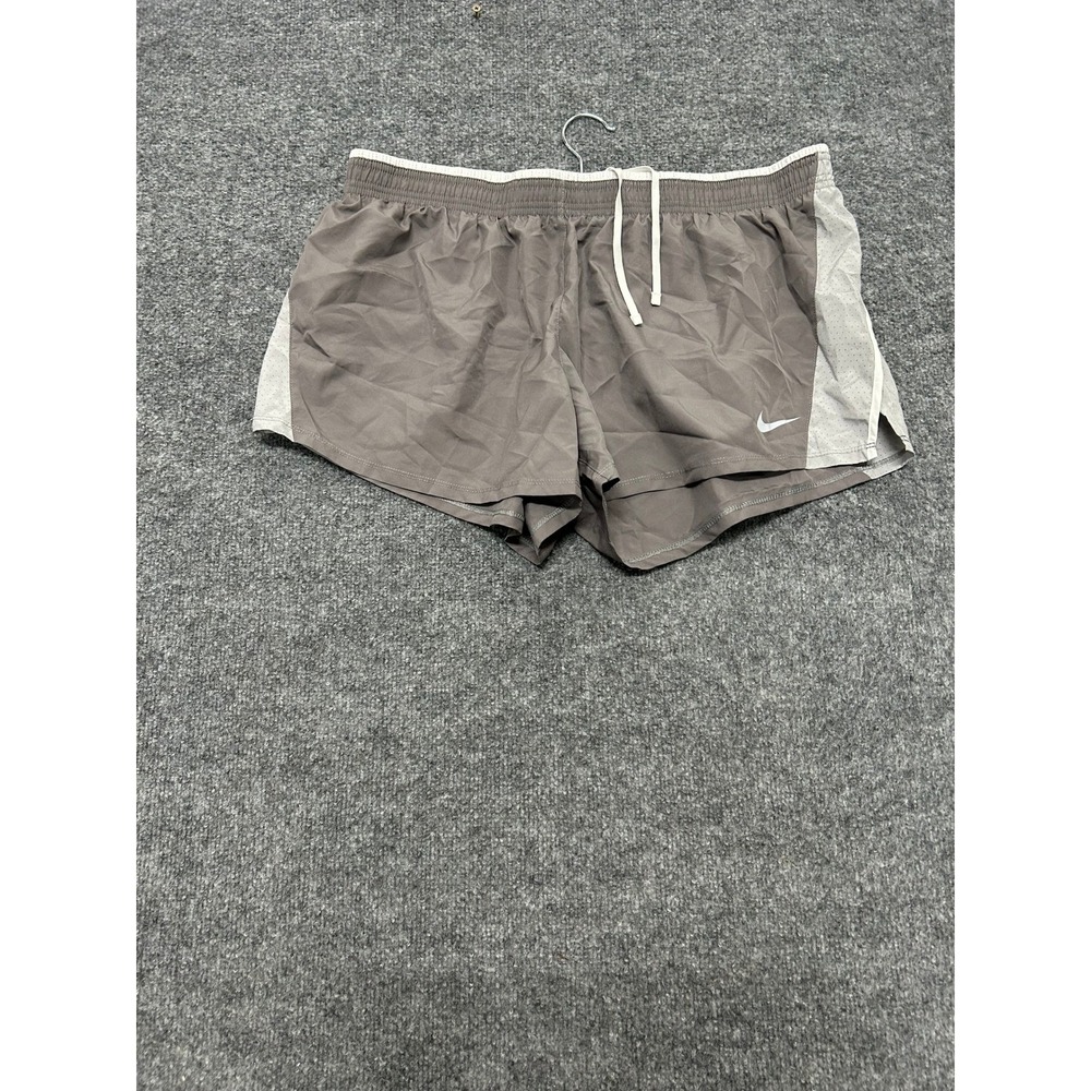 Nike Shorts Womens Size M Gray Running Athletic Mesh Breathable Drawstring Logo